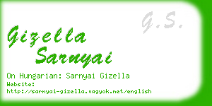 gizella sarnyai business card